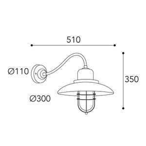 Moretti, Wandlampe Patio Cage 3300 messing antik/klar, Wandlampe Patio Cage 3300 messing antik/klar