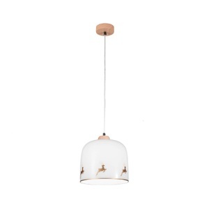 austrolux, KOLARZ Hängelampe Chalet, weiß/Hirsch goldfarben, Ø 25 cm, KOLARZ Hängelampe Chalet, weiß/Hirsch goldfarben, Ø 25 cm