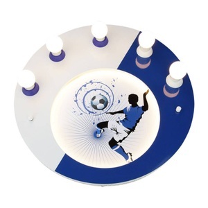 Elobra, Deckenleuchte Soccer, fünfflammig, blau-weiß, 