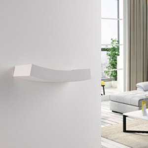 Lampenwelt.com, LED-Wandfluter Tiara aus Gips, G9-Lampe dimmbar, Lindby Wandleuchte Tiara, weiß, Gips, G9, 2-flg., bemalbar
