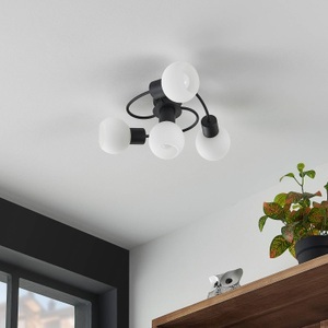 LINDBY, Lindby LED-Deckenleuchte Ciala, 4fl, schwarz weiß, 