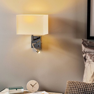 Wandleuchte Hotel LED mit flexiblem Lesearm, weiß