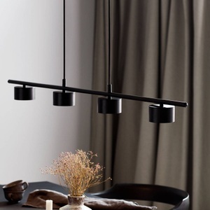 Nordlux, LED-Pendelleuchte Clyde, vierflammig, gerade, Nordlux Pendelleuchte Rail Clyde 20W 827 350lm 120D Schwarz - Metall | Dimmbar - Extra Warmweiß