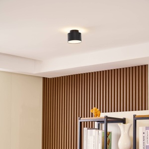 LINDBY, Lindby Nivoria LED-Strahler, Ø 11 cm, sandschwarz, Lindby LED-Strahler Nivoria, 11 x 8,8 cm, sandschwarz, Alu
