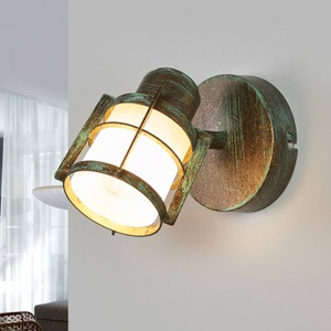 Lampenwelt.com, Giorgi - Wandlampe im Grünspanlook, Giorgi - Wandlampe im Grünspanlook