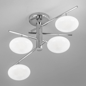 METALLUX, Deckenleuchte Dolce 4-flammig, chrom/weiße Schirme, Deckenleuchte Dolce 4-flammig, chrom/weiße Schirme