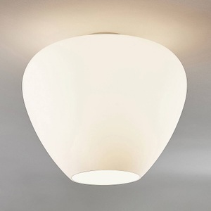 Lampenwelt.com, Glas-Deckenlampe Bibiane, opalweiß, Glas-Deckenlampe Bibiane, opalweiß