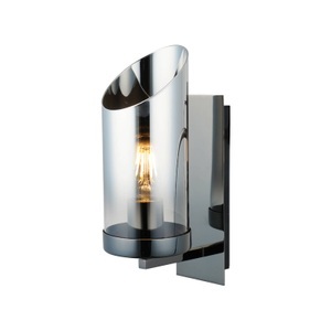 Lucea, Wandleuchte Padrela, schwarz-chrom, 1-flammig, Wandleuchte Padrela, schwarz-chrom, 1-flammig
