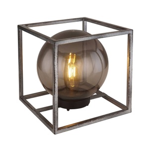 Globo, LED-Solar-Dekoleuchte Würfel mit Kugel, 23 cm, Globo Solarleuchte , 33814 , Grau , Kunststoff , 23x23 cm , 004558675001