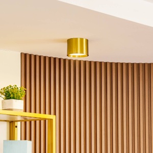 LINDBY, Lindby Nivoria LED-Strahler, Ø 12 cm, gold, Lindby LED-Strahler Nivoria, Ø 12 cm, goldfarben, Aluminium