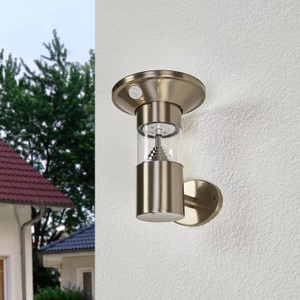 Lampenwelt.com, Edelstahl-LED-Solar-Wandleuchte Jalisa, Sensor, 