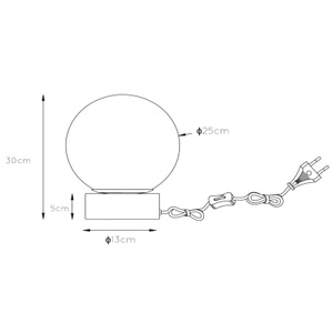 Lucide, Glas-Tischleuchte Jorit in Kugelform, 25 cm, 
