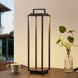 LUCANDE, Lucande Elaja LED-Außenlaterne, USB, schwarz, Lucande LED-Außenleuchte Elaja, schwarz, Akku, USB, dimmbar