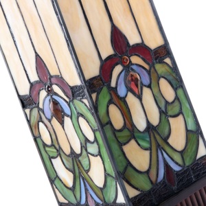 Clayre & Eef, Tischleuchte 5907, farbiges Glas im Tiffany-Stil, Tischleuchte 5907, farbiges Glas im Tiffany-Stil