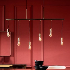 KARE, KARE Pole Brass Six - glänzende Hängeleuchte, 