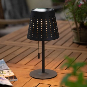 Leuchten Direkt, LED-Tischlampe Mandy USB-Anschluss, Solar, schwarz, 