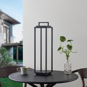 LUCANDE, Lucande Elaja LED-Außenlaterne, USB, schwarz, Lucande LED-Außenleuchte Elaja, schwarz, Akku, USB, dimmbar