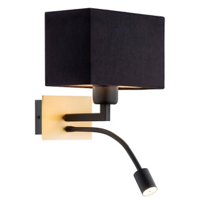 EULUNA, Wandlampe Bobby Leselampe, schwarz-messing, 