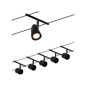 Paulmann, Paulmann WireDC Set Cup Seil-Basissystem GU5.3 Schwarz (matt), Chrom, Paulmann WireDC Set Cup Seil-Basissystem GU5.3 Schwarz (matt), Chrom