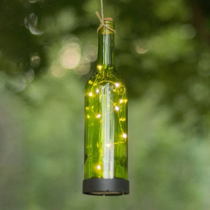 Best Season, LED-Solarleuchte Bottle, grün, Star Trading - Outdoorleuchte BOTTLE - grün - Glas - 7.5/7.5/31 cm