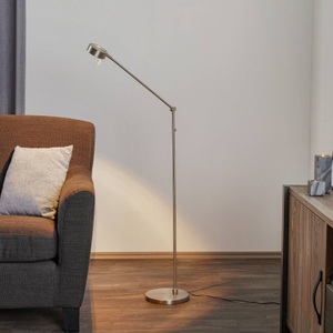 Knapstein, Schlanke LED-Stehleuchte Elegance, 3 Gel., nickel, Dreigelenkige LED-Stehleuchte Elegance, nickel