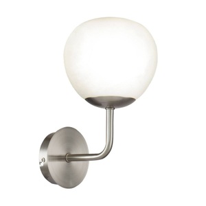 Maytoni, Wandleuchte Erich in Nickel mit Glasschirm