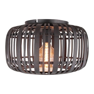 Brilliant, Deckenlampe Woodrow mit Bambus-Käfigschirm, Deckenlampe Woodrow mit Bambus-Käfigschirm