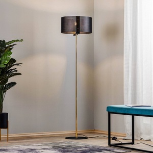 EULUNA, Stehleuchte Etro, schwarz/gold, Stehleuchte Etro, schwarz/gold