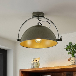 LINDBY, Lindby Muriel, Deckenlampe, Halbkugel, dunkelgrau, Lindby Muriel, Deckenlampe, Halbkugel, dunkelgrau
