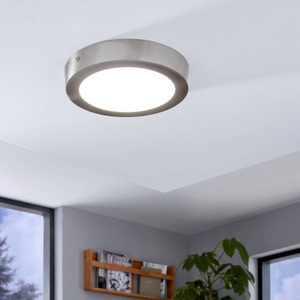 Eglo, Eglo Fueva-C Circle 22.5Cm - Aufbau-Deckenleuchte (Silber), EGLO connect Fueva-C Deckenlampe rund 22,5 nickel