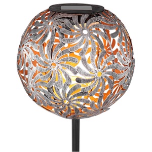Globo, LED-Solarleuchte 33632 mit Metallkugel, silber, LED-Solarleuchte 33632 mit Metallkugel, silber