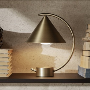 ferm living, Meridian LED Lampe ohne Kabel / Metall - H 26 cm - Ferm Living beige en metall, ferm LIVING LED-Akkutischleuchte Meridian, messing, dimmbar