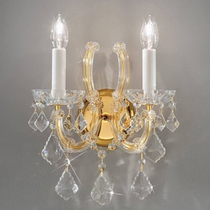 KOLARZ, KOLARZ Maria Louise Wandlampe Gold 24 kt 2-flammig, KOLARZ Maria Louise Wandlampe Gold 24 kt 2-flammig