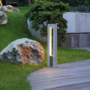 Slv, SLV Arrock Arc Wegeleuchte aus Granit, SLV 231420 Arrock Arc Außenstandleuchte LED GU10 35 W Granit-Grau (matt)
