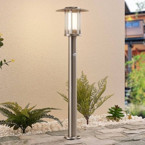 Lampenwelt.com, LED-Wegelampe Gregory, Edelstahl, 