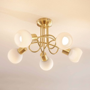 LED-Deckenlampe Elaina, 5-fl, messing, mit Abstand