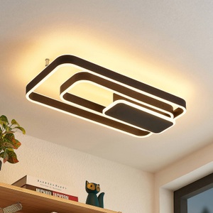 LUCANDE, Lucande Kadira LED-Deckenlampe, 60 cm, schwarz, Lucande Kadira LED-Deckenlampe, 60 cm, schwarz