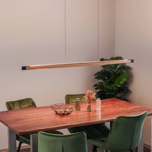 ROTHFELS, Rothfels Kiera LED-Hängelampe eiche/schwarz 138 cm, Quitani LED-Hängelampe Kiera, eiche/schwarz, 138 cm