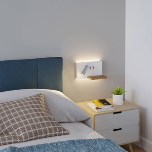 LUCANDE, Lucande Kimo LED-Wandlampe USB Ablage weiß/nickel, Lucande LED-Wandlampe Kimo, weiß/nickel, Alu, USB, Ablage