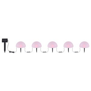 mutoni light, Solarleuchte Kunststoff schwarz 5xRGB LED, Globo Solarleuchte , Solar , Weiss , Kunststoff , 19 cm , Farbwechsler, mit Schalter , 004558358202