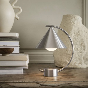 ferm living, Meridian Lampe ohne Kabel / Metall - h 26 cm - Ferm Living grau/silber/metall en metall, Schnurlosleuchte Meridian grau silber metall / Metall - h 26 cm - Ferm Living metall en metall