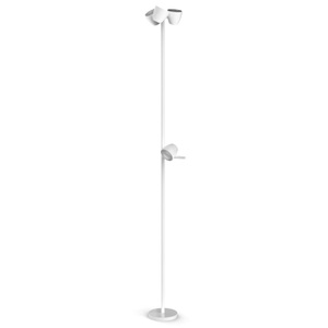 Pujol, LED-Stehlampe Trio vierflammig, Leselicht, weiß, 