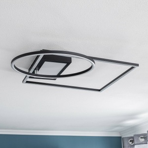 LINDBY, Lindby Geona LED-Deckenleuchte CCT dimmbar schwarz, 
