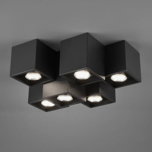 TRIO LEUCHTEN, Deckenleuchte Fernando, 6-flg., schwarz matt, Deckenleuchte Fernando, 6-flg., schwarz matt