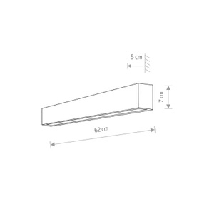 EULUNA, LED-Wandleuchte Straight S, graphit, Wandleuchte Straight S, 62 cm, graphit
