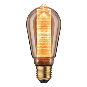 Paulmann, LED-Lampe E27 ST64 4W mit Innenkolben Ringmuster, Paulmann 28599 LED E27 4 W Gold (Ø x H) 64 mm x 145 mm 1 St.