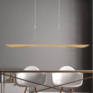 LUCANDE, Lucande Hiba LED-Pendellampe, eiche natur, 148 cm, Quitani LED-Pendellampe Hiba, eiche natur, Länge 148 cm