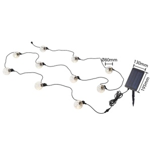 LINDBY, Lindby Grischa Solar-LED-Lichtkette, 10-flammig, 