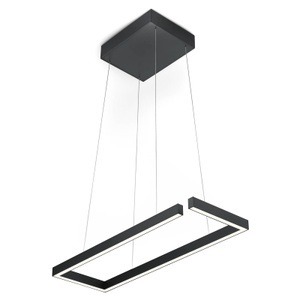 Knapstein, LED-Hängelampe Marisa-60, schwarz matt, 60 x 20cm, LED-Hängelampe Marisa-60, schwarz matt, 60 x 20cm