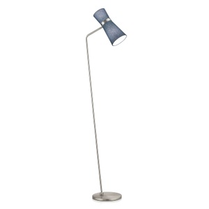 Knapstein, Stehlampe Yuna-S mattnickel spruce blue, beweglich, Stehlampe Yuna-S mattnickel, Schirm blau beweglich